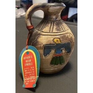 VINTAGE AUTHENTIC INDIAN SYMBOLS COMPANY VASE PITCHER  POTTERY